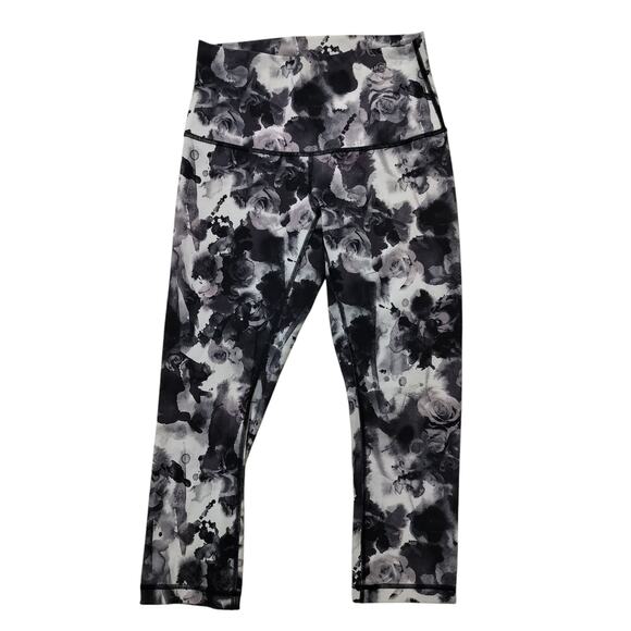 Lululemon womens Wunder Under Crop Hi-Rise Black Dusty Mauve leggings size 8 - Picture 3 of 11